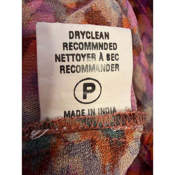 Blank London Viscose Boho Print Long Sleeve Peasant Blouse XS - Picture 4 of 8